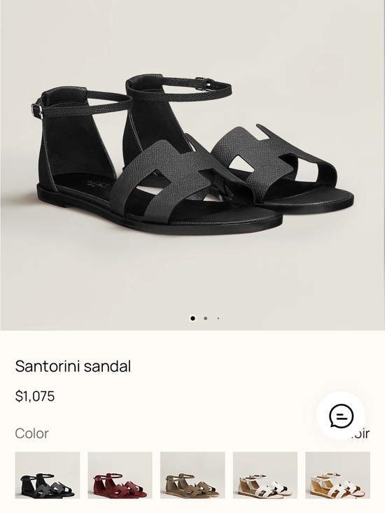 Hermes Shoes - Hermes Santorini Ankle-Strap Sandal in Black